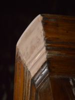 (4) ricostruzione della mancanza cornice guardaroba in legno impiallacciato